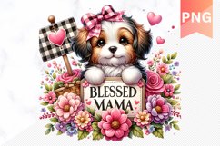 Blessed mama ever Sublimation - Mother&#039;s Day Clipart PNG Product Image 1