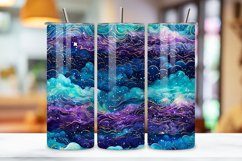Sparkling Purple glitter Ombre Tumbler Wrap, teal PNG Product Image 3