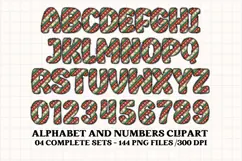 Christmas Alphabet png clipart, christmas letters doodle Product Image 3