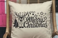Merry Christmas SVG Sign, Reindeer Baubles Cute Xmas SVG PNG Product Image 9