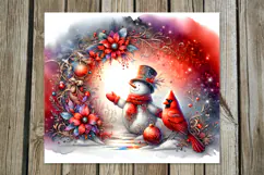 Cute Xmas snowman | Skinny tumbler sublimation design P2 Product Image 5