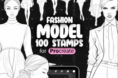 100 Procreate Fashion Model Stamp Brushes Product Image 1
