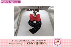 Girl bow Numbers machine embroidery bundle 1592B Product Image 4