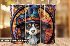 Stained Glass Halloween Dog Tumbler 20 oz Skinny Tumbler Product Image 1