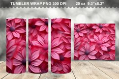 Pink 3D Flowers Tumbler Wrap Design Product Image 1