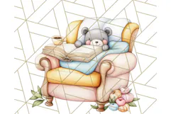 Warm & Fuzzy Mornings PNG Clipart, Cozy Animal Art Download Product Image 5