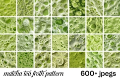Matcha Digital Papers &amp; Cliparts Mega Bundle | Green Tea Product Image 11