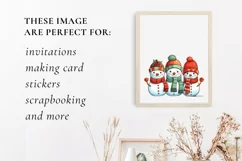 colorful Christmas snowman clipart, snowman sublimation Product Image 3