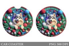 Wolf Car Coaster Sublimation. Christmas Car Coaster Design Product Image 1