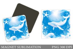 Whale Magnet Design. Sea Magnet Sublimation Product Image 1