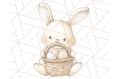 Spring Bunnies PNG Watercolor Bunny Clipart, Pastel Easter Product Image 5