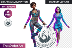 Urban Neon Witch Sublimation Graphics, Cyberpunk PNG Product Image 1