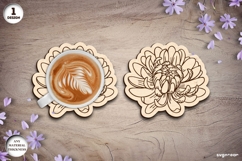 Chrysanthemum Bud Coaster Laser Cut | Drink Coaster | SVG Product Image 1