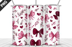 Pink Bow 20oz Tumbler Design| Valentine&#039;s Day Tumbler Wrap Product Image 1