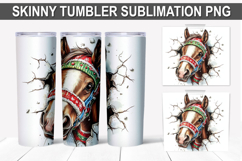 Christmas Horse Tumbler Wrap PNG - Festive Horse Design Product Image 1