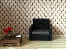 Deer wallpaper dollhouse DIY printable easy use coral colour Product Image 9