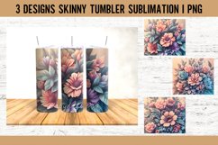 Flowers 3D Tumbler Sublimation PNG I Tumbler Wrap Product Image 1