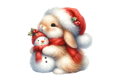 10 Christmas Bunny PNG Clipart Bundle High Quality 300 DPI Product Image 9