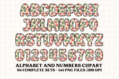 Christmas Alphabet png clipart, christmas letters doodle Product Image 3