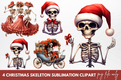 Christmas skeleton Sublimation Clipart Product Image 1