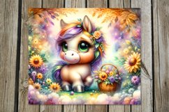 Rainbow horse | 4 skinny tumbler Sublimation designs PL Product Image 5