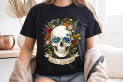 Still Thriving PNG Floral Skull Gothic Botanical Sublimation Product Image 8