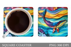 Whale Coaster Design. Whale Coaster Sublimation Product Image 1