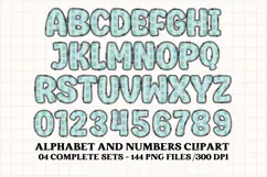 Cute Kids Monster Alphabet & Numbers doodle PNG Clipart Product Image 3