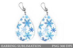 Snowflakes Earring Sulimation. Teardrop Snowflakes Earring Product Image 1