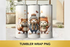 christmas Animals tumbler wrap Straight, Animal tumbler png Product Image 3