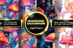 Mushrooms Background Digital Papers - 04 Variations Product Image 1
