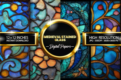 medieval stained glass Digital Papers - 04 variations Product Image 1