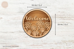 Welcome Floral Door Sign SVG Bundle | Wooden Door Hanger Product Image 9