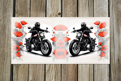 Motorcycle &amp; flowers | bike mug sublimation design PL2 Product Image 5