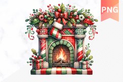Christmas Fireplace Clipart Bundle - Christmas Sublimation Product Image 9