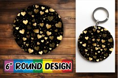 Car Coasters in Style: Black &amp; Gold Sparkle Product Image 1