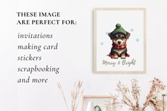 Merry &amp; Bright Christmas Dog clipart, Dog Sublimation Product Image 3