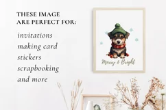 Merry & Bright Christmas Dog clipart, Dog Sublimation Product Image 3