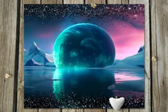Northern Lights | winter Skinny Tumbler Sublimation designs Product Image 9