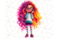 Teen Girl Clipart PNG, Fun Character Illustration Product Image 5
