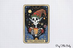 Funny Christmas Skeleton Tarot Cards Clipart PNG Product Image 1