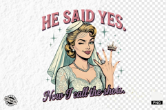 Vintage Funny Bride Sublimation PNG Product Image 1