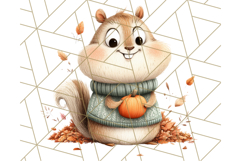 Cozy Autumn Animal Clipart, Fall Forest Critters PNG Product Image 5