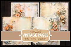 4 Vintage Floral Digital Papers I Junk Journal Pages Product Image 1