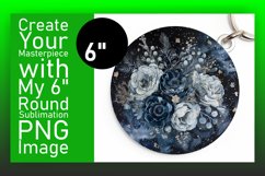 Floral Pattern Round Keychain Design Circle Sublimation Product Image 1