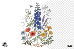 Summer Wildflowers &amp; Bird &amp; Insect Clipart - Houseplant PNG Product Image 1