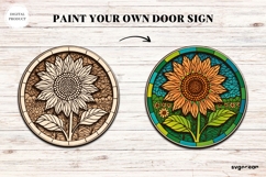 Sunflower Stained Glass Door Sign | Door Hanger | SVG Product Image 2