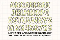 Cute Kids Monster Alphabet & Numbers doodle PNG Clipart Product Image 3