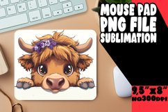 Peeking Cow Design Mouse Pad PNG Product Image 1