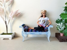 Miniature backless sofa digital file, 1:6 scale dollhouse Product Image 9